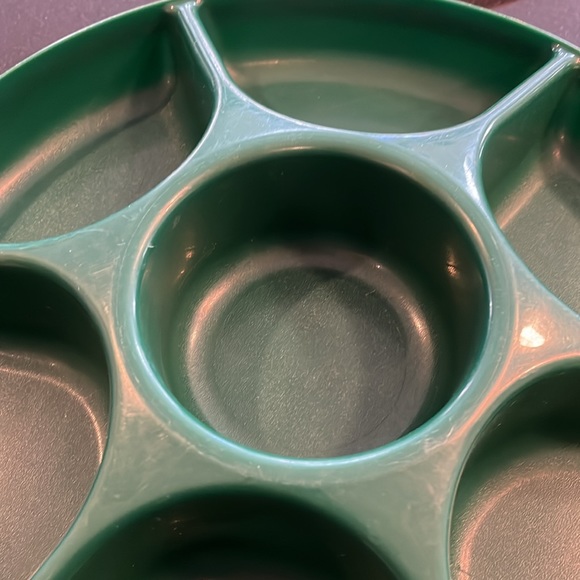 Vintage Tupperware Large Holiday Green Vegetable / Appetizer Party Tray - Picture 4 of 13